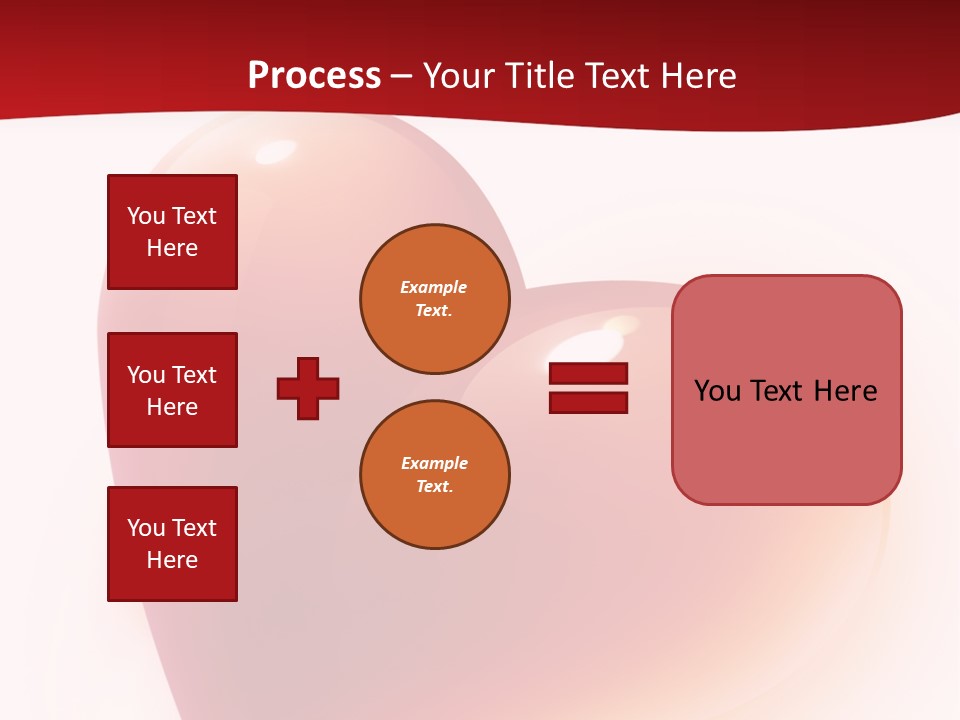 Two Red Hearts On A White And Red Background PowerPoint Template