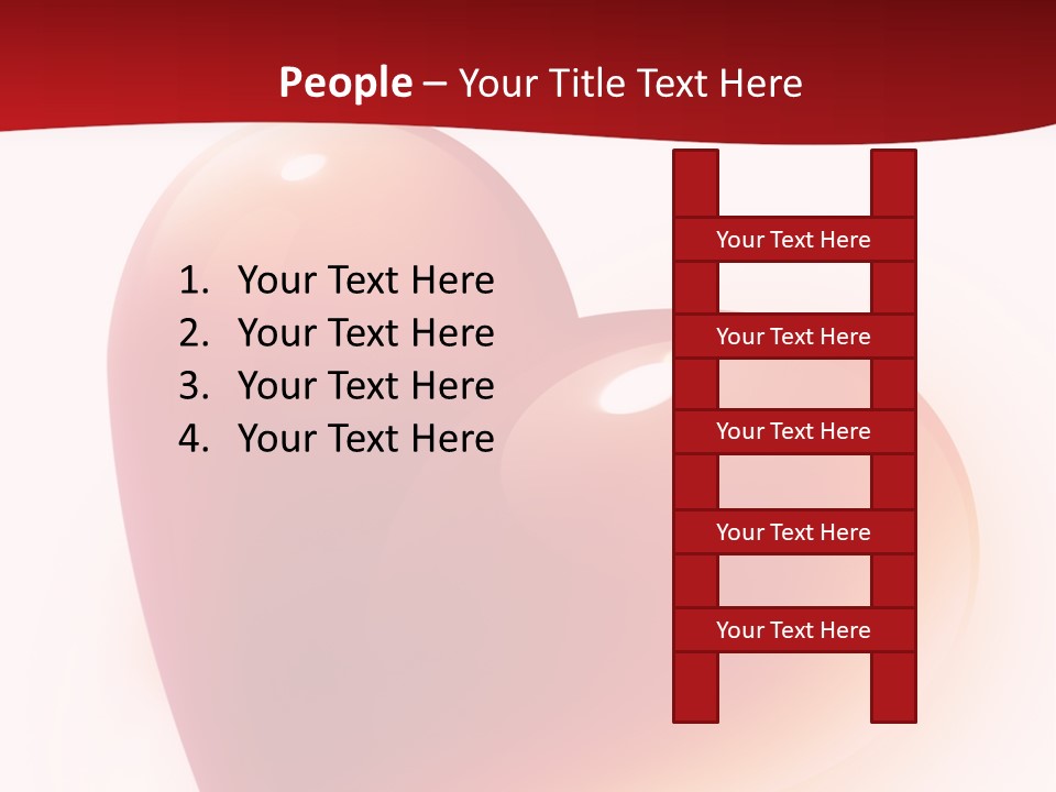 Two Red Hearts On A White And Red Background PowerPoint Template