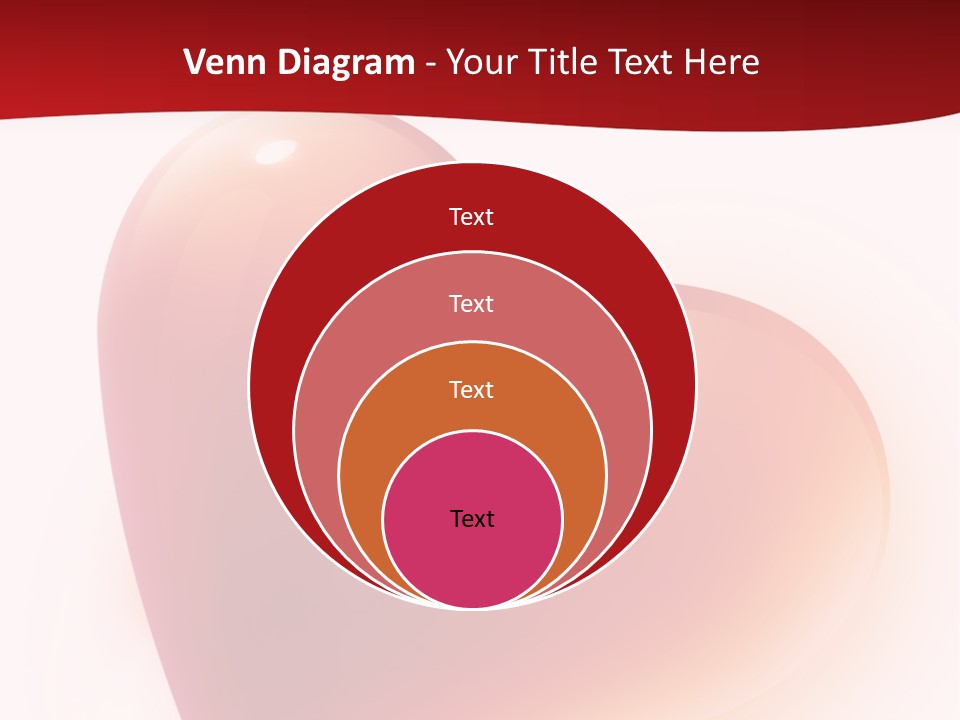 Two Red Hearts On A White And Red Background PowerPoint Template