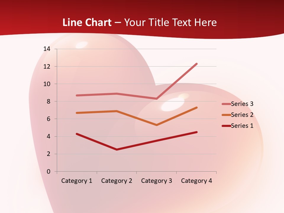 Two Red Hearts On A White And Red Background PowerPoint Template