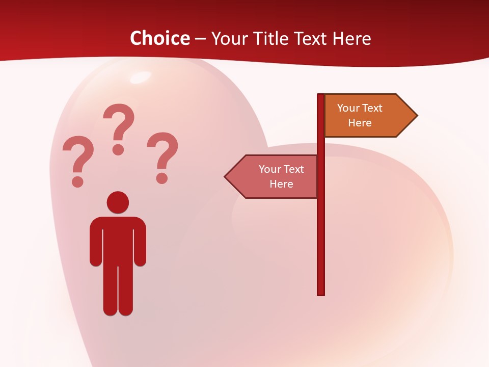 Two Red Hearts On A White And Red Background PowerPoint Template