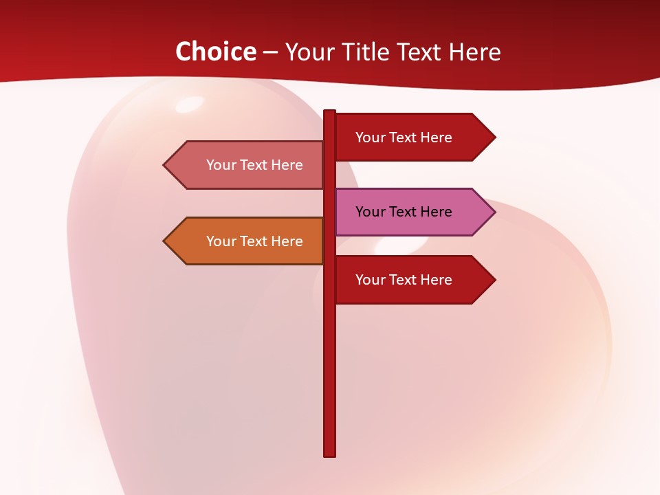 Two Red Hearts On A White And Red Background PowerPoint Template