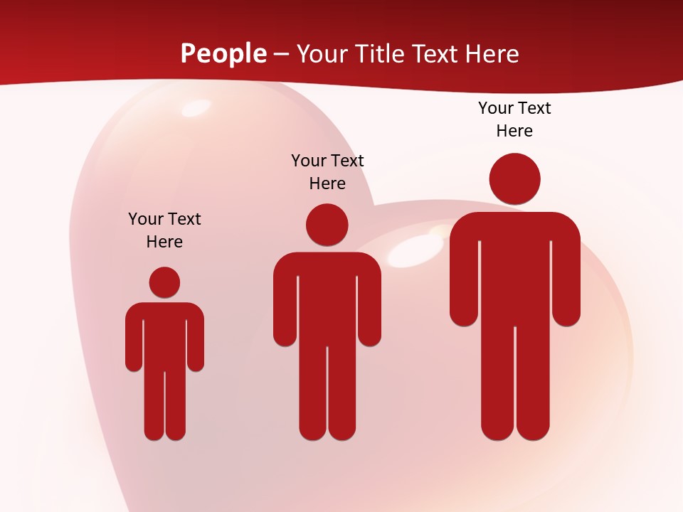 Two Red Hearts On A White And Red Background PowerPoint Template