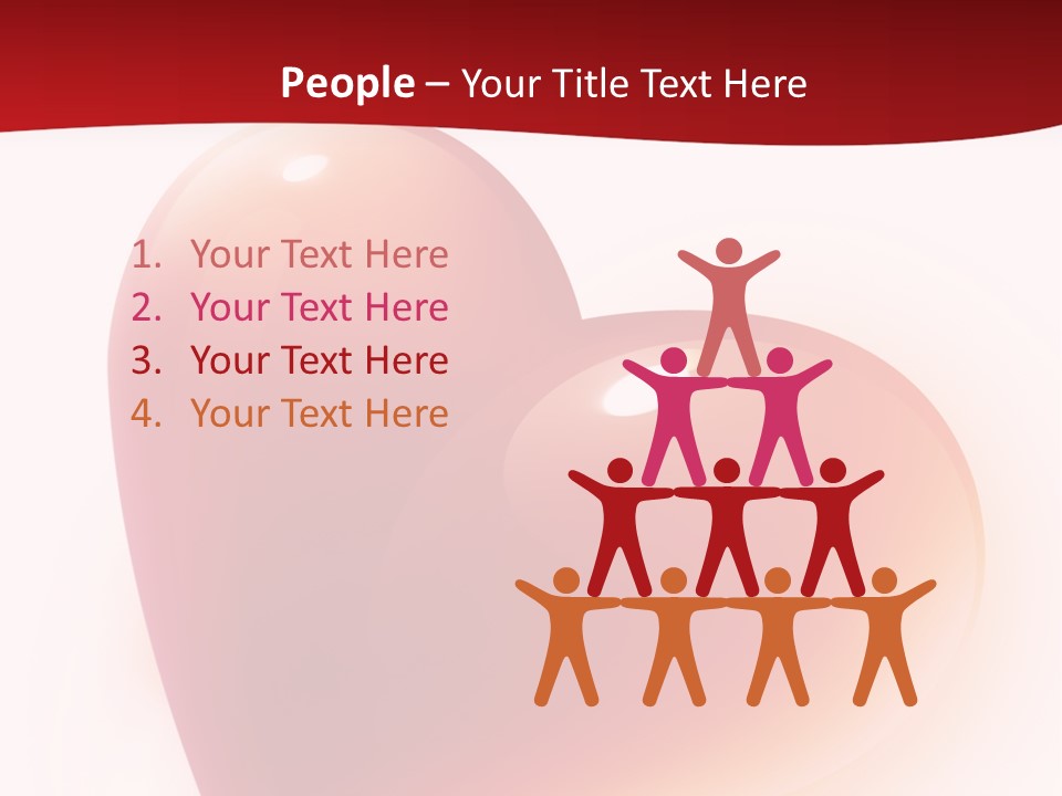 Two Red Hearts On A White And Red Background PowerPoint Template