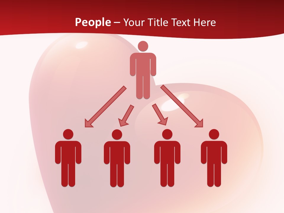 Two Red Hearts On A White And Red Background PowerPoint Template