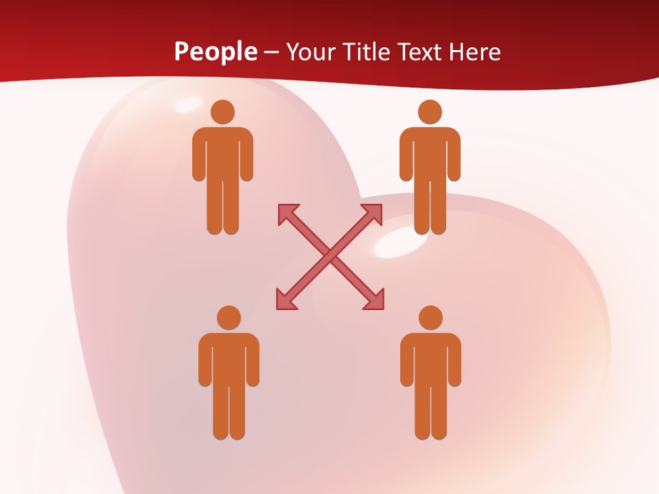 Two Red Hearts On A White And Red Background PowerPoint Template