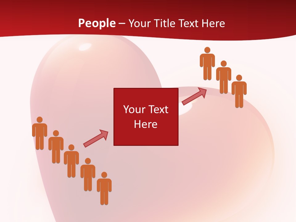 Two Red Hearts On A White And Red Background PowerPoint Template