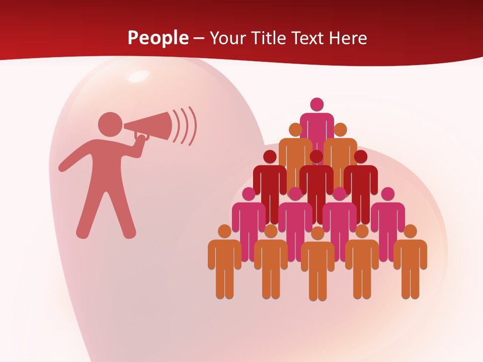 Two Red Hearts On A White And Red Background PowerPoint Template