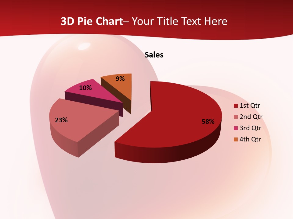 Two Red Hearts On A White And Red Background PowerPoint Template