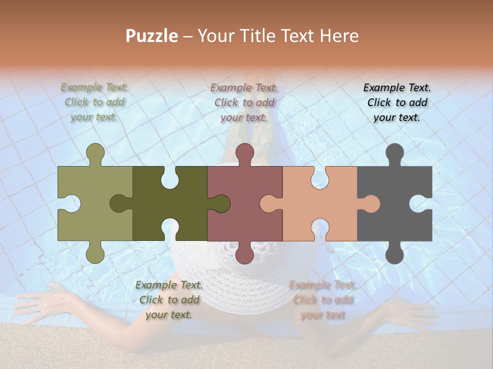 A Woman In A Hat Laying On The Side Of A Swimming Pool PowerPoint Template