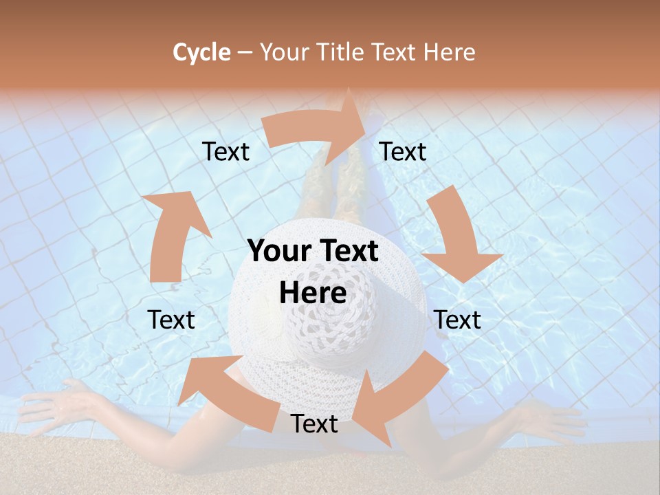 A Woman In A Hat Laying On The Side Of A Swimming Pool PowerPoint Template
