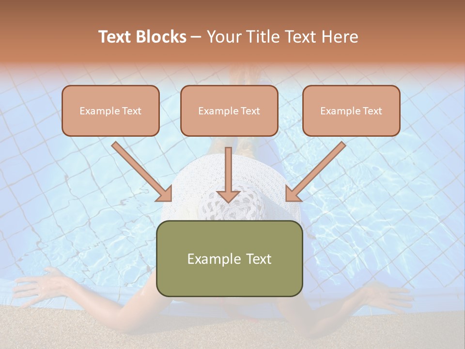 A Woman In A Hat Laying On The Side Of A Swimming Pool PowerPoint Template