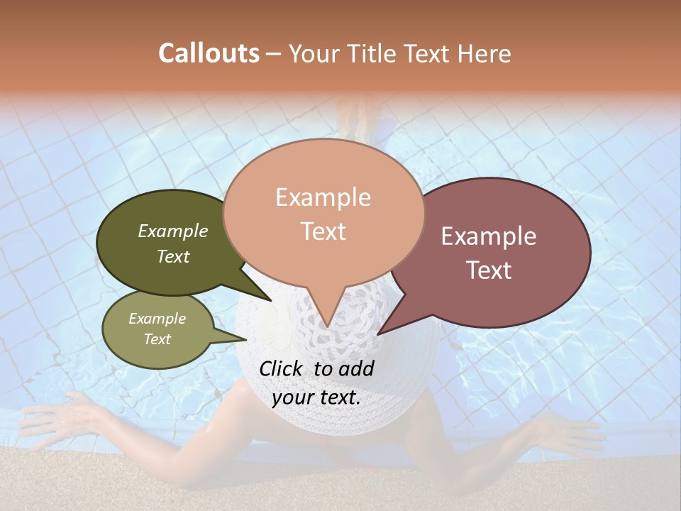 A Woman In A Hat Laying On The Side Of A Swimming Pool PowerPoint Template