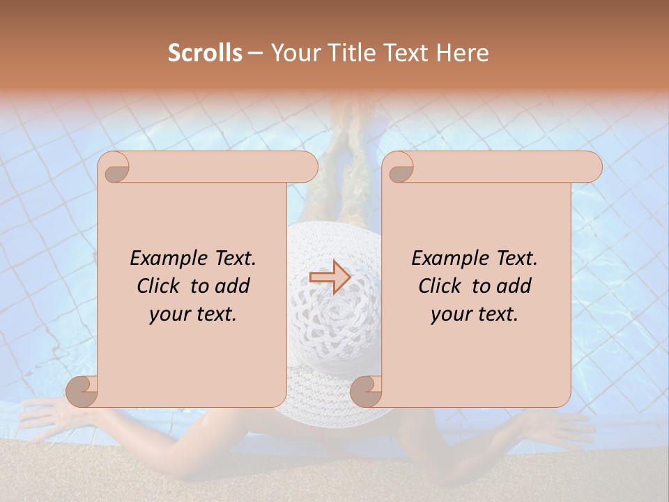 A Woman In A Hat Laying On The Side Of A Swimming Pool PowerPoint Template