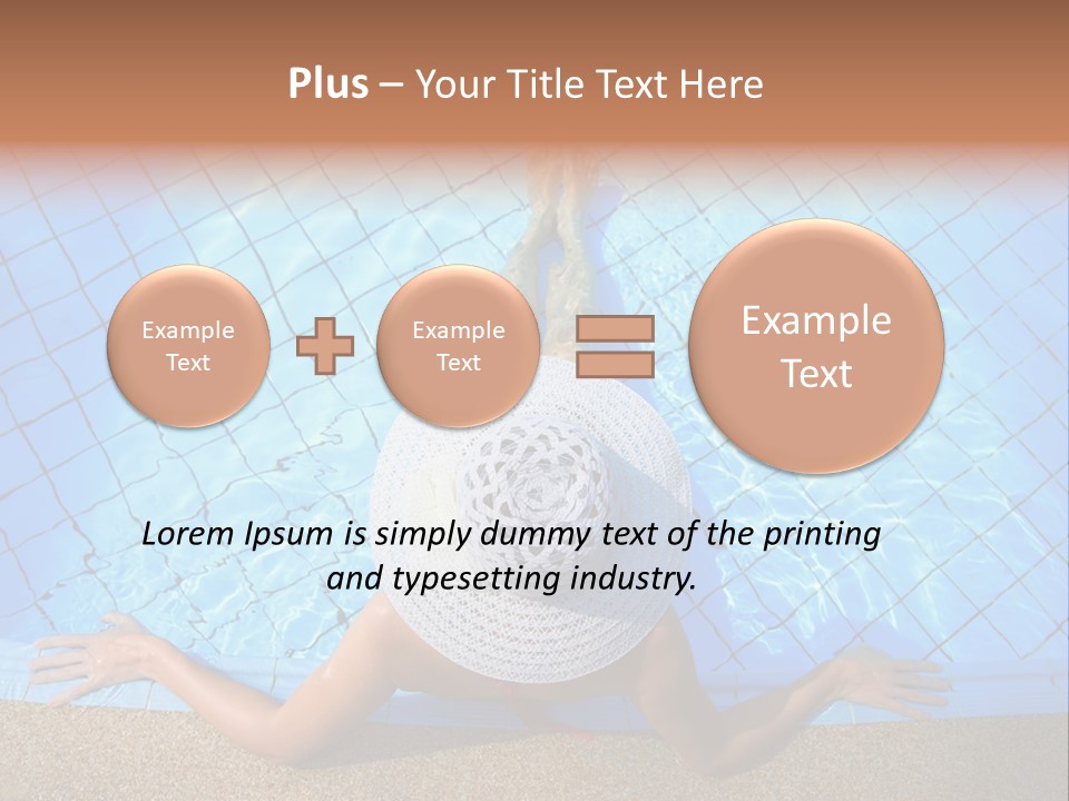 A Woman In A Hat Laying On The Side Of A Swimming Pool PowerPoint Template