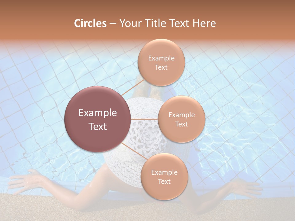 A Woman In A Hat Laying On The Side Of A Swimming Pool PowerPoint Template