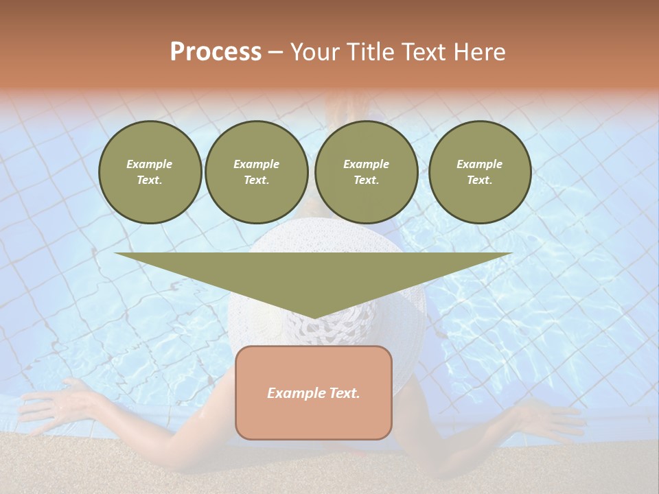 A Woman In A Hat Laying On The Side Of A Swimming Pool PowerPoint Template