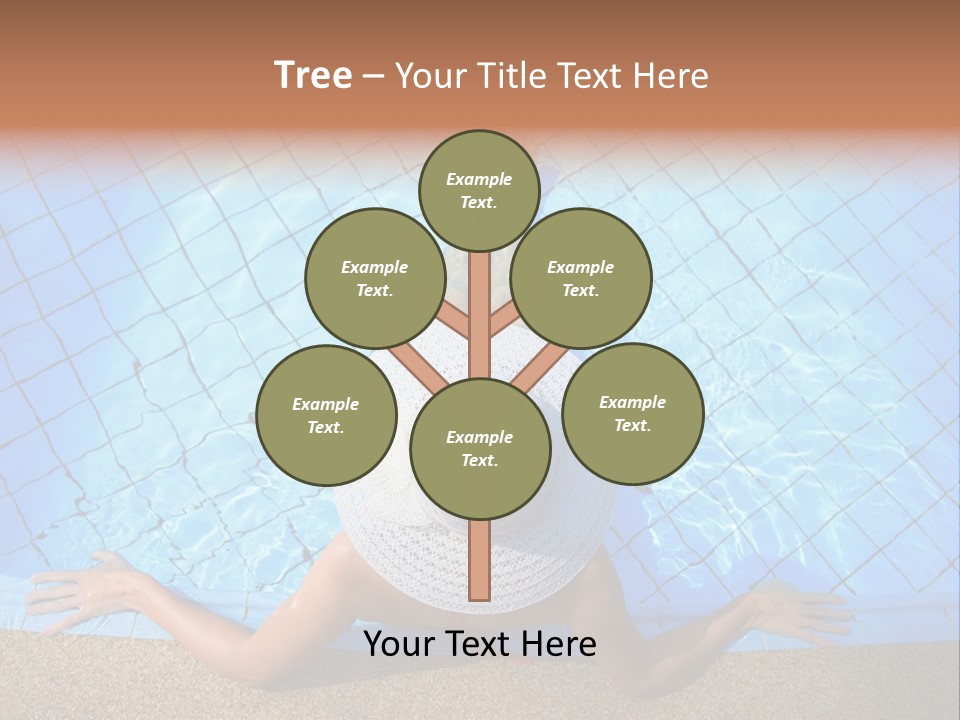 A Woman In A Hat Laying On The Side Of A Swimming Pool PowerPoint Template