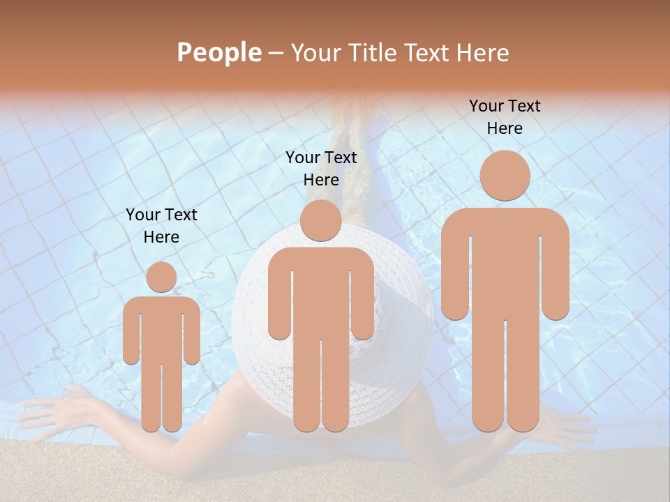 A Woman In A Hat Laying On The Side Of A Swimming Pool PowerPoint Template