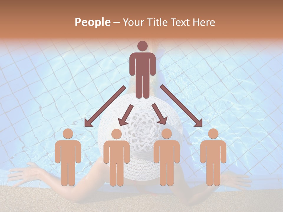 A Woman In A Hat Laying On The Side Of A Swimming Pool PowerPoint Template