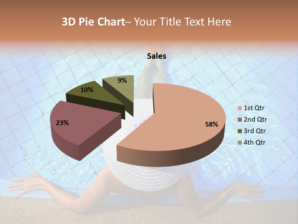 A Woman In A Hat Laying On The Side Of A Swimming Pool PowerPoint Template