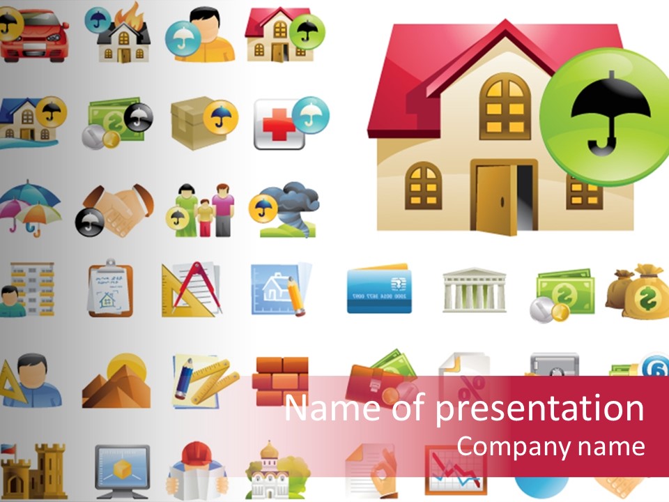 A Bunch Of Different Types Of Icons On A White Background PowerPoint Template