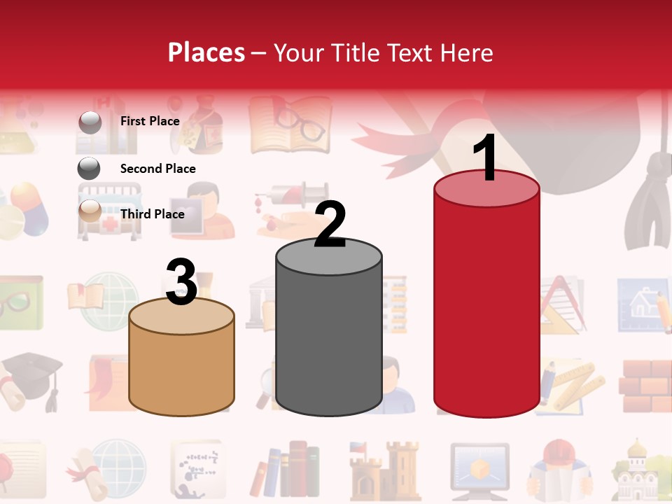 A Graduation Cap And Diploma On A White Background PowerPoint Template