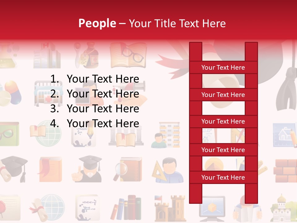 A Graduation Cap And Diploma On A White Background PowerPoint Template