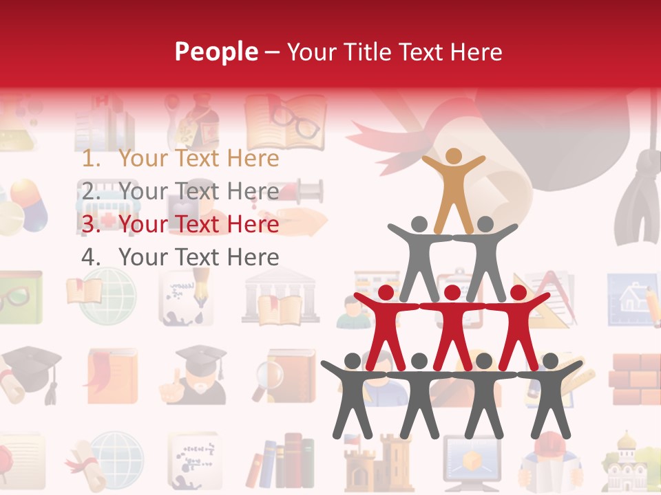 A Graduation Cap And Diploma On A White Background PowerPoint Template