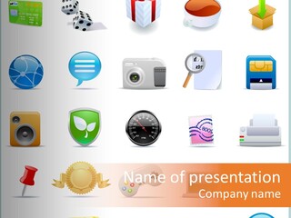 A Bunch Of Different Types Of Icons On A White Background PowerPoint Template