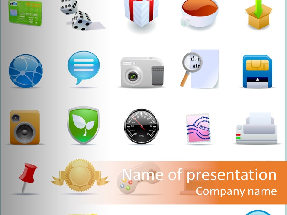 A Bunch Of Different Types Of Icons On A White Background PowerPoint Template