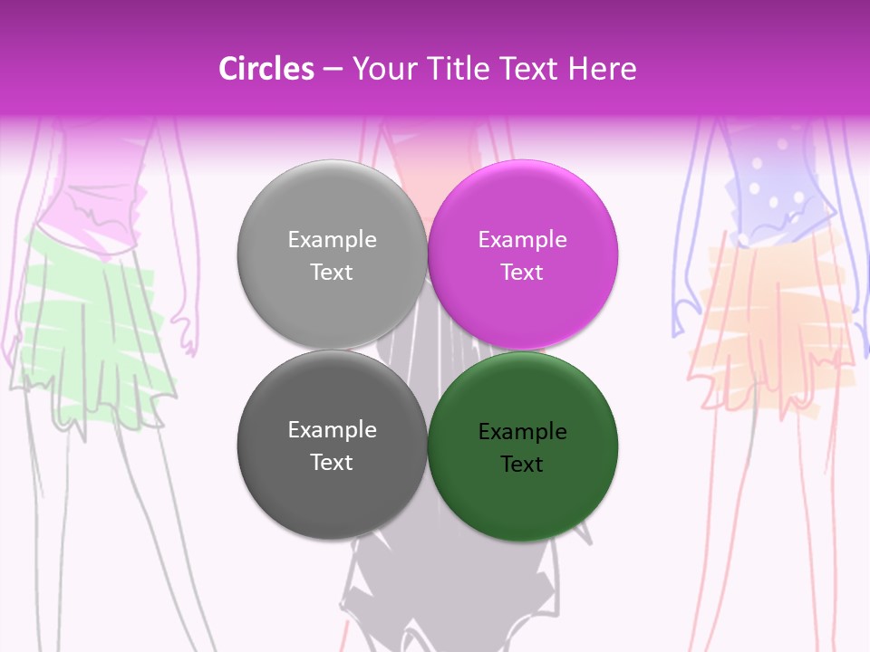 A Group Of Women In Dresses On A Runway PowerPoint Template