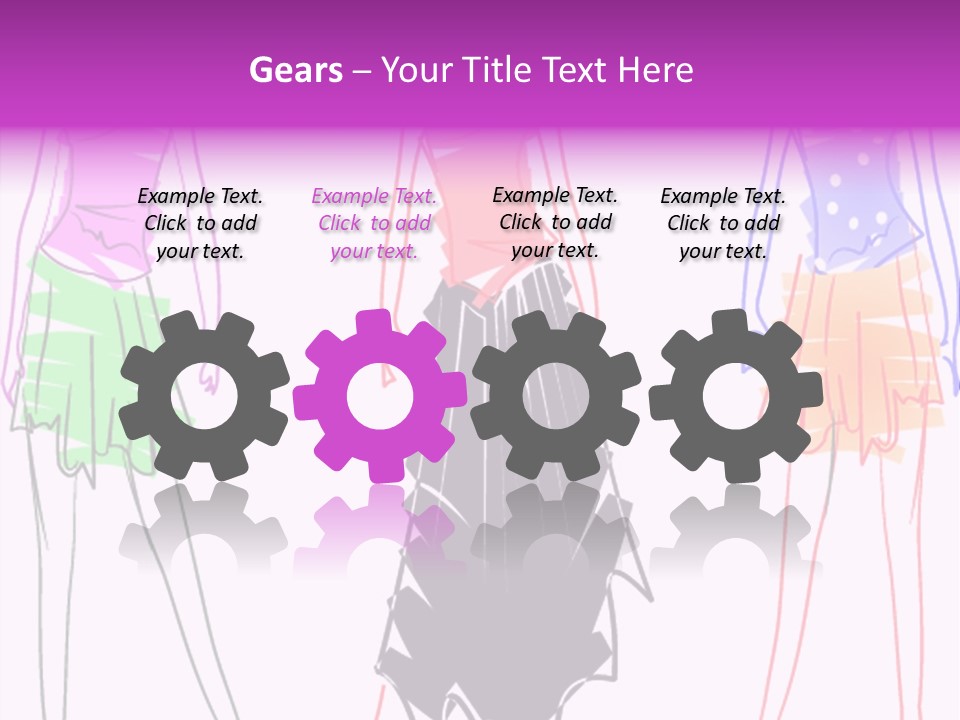 A Group Of Women In Dresses On A Runway PowerPoint Template