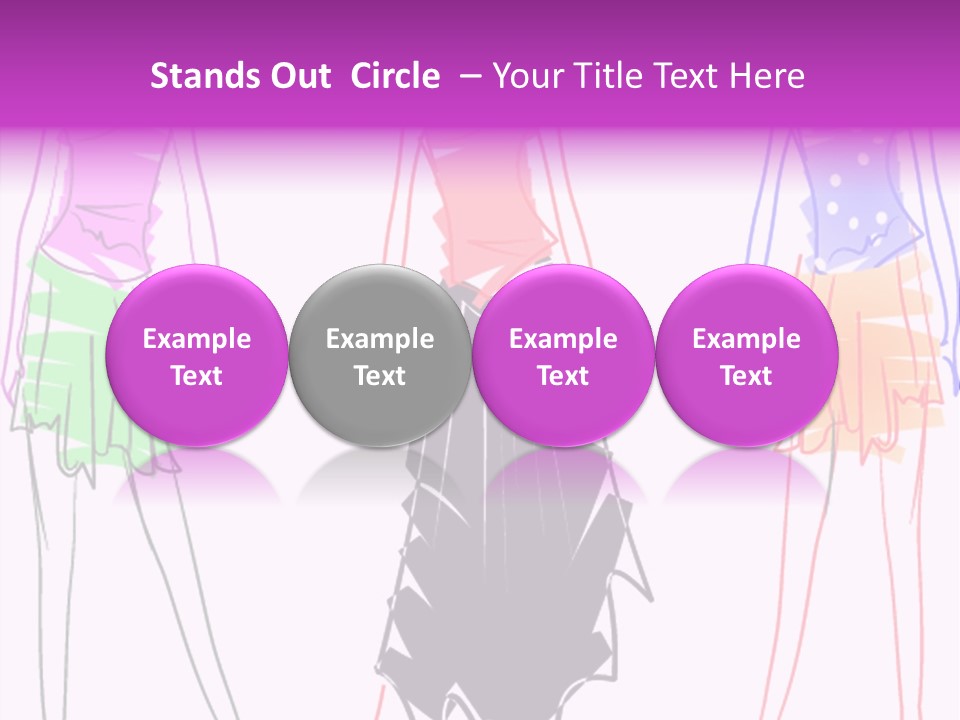 A Group Of Women In Dresses On A Runway PowerPoint Template