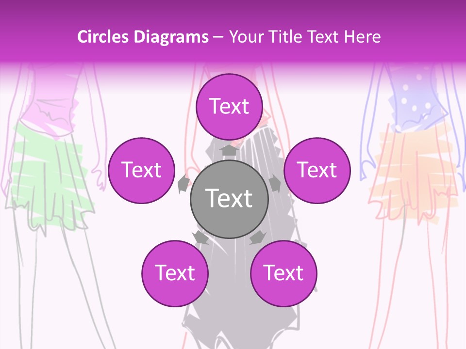 A Group Of Women In Dresses On A Runway PowerPoint Template