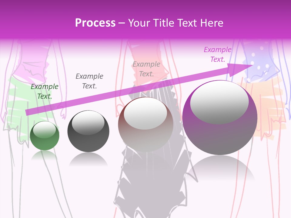 A Group Of Women In Dresses On A Runway PowerPoint Template