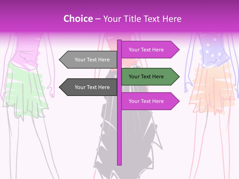 A Group Of Women In Dresses On A Runway PowerPoint Template