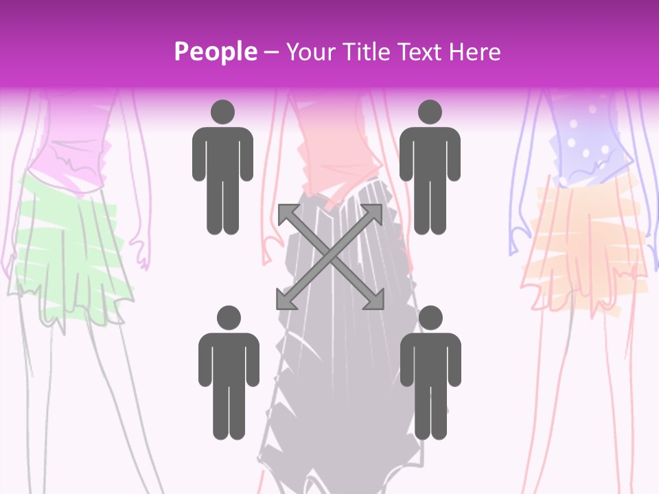 A Group Of Women In Dresses On A Runway PowerPoint Template