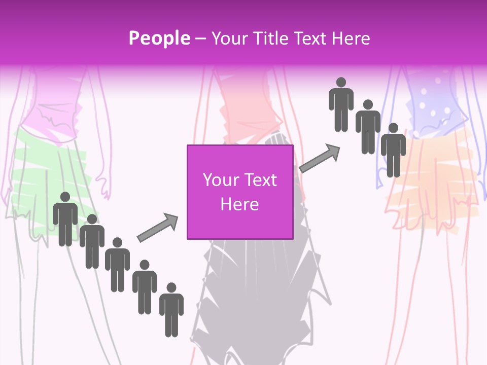 A Group Of Women In Dresses On A Runway PowerPoint Template