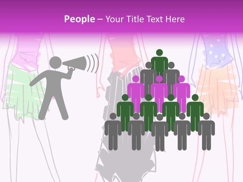 A Group Of Women In Dresses On A Runway PowerPoint Template