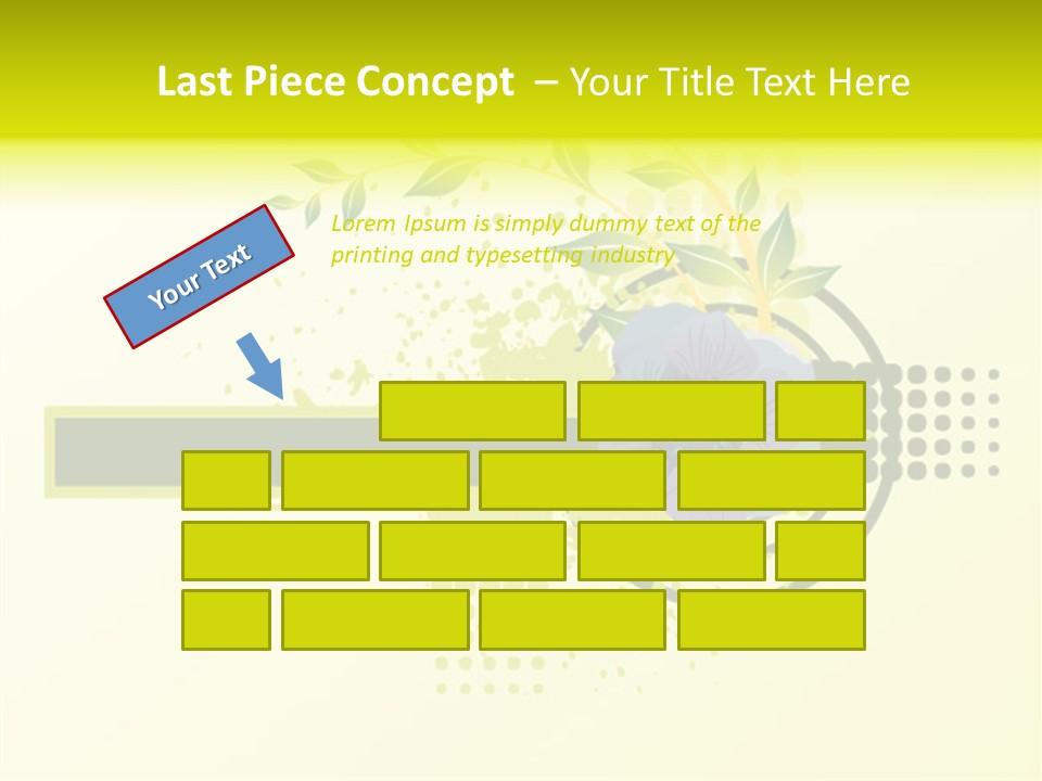 A Blue Flower On A Green And White Background PowerPoint Template