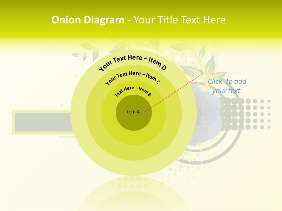 A Blue Flower On A Green And White Background PowerPoint Template