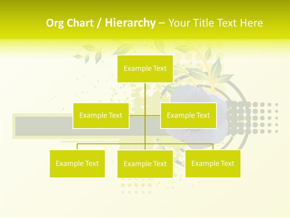 A Blue Flower On A Green And White Background PowerPoint Template