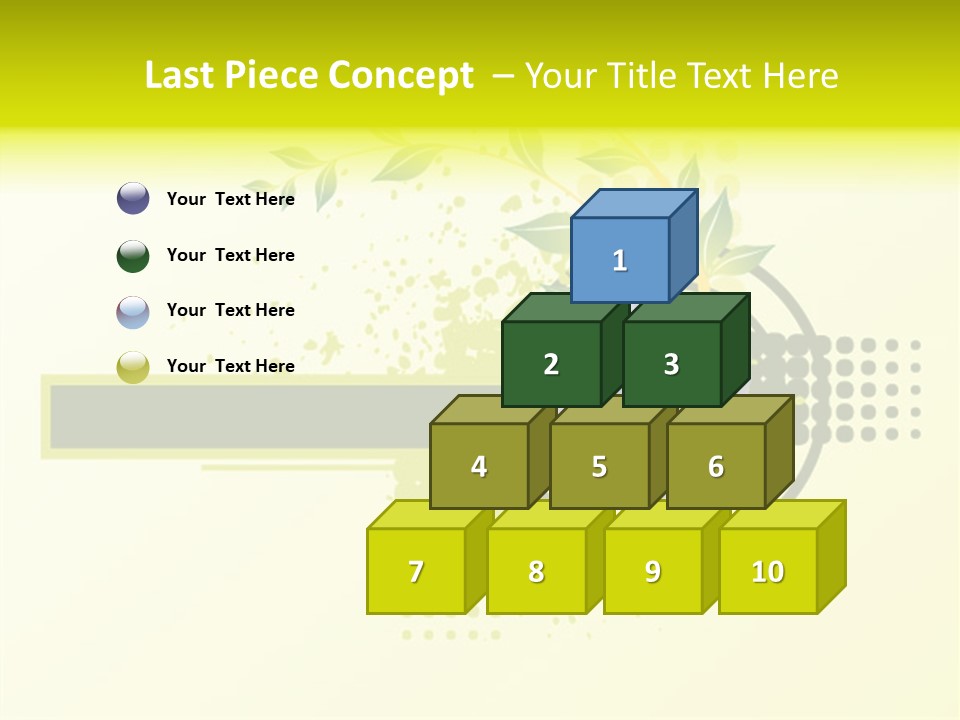 A Blue Flower On A Green And White Background PowerPoint Template