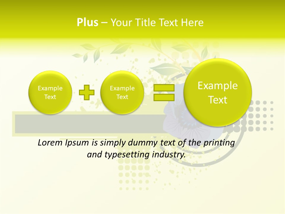 A Blue Flower On A Green And White Background PowerPoint Template