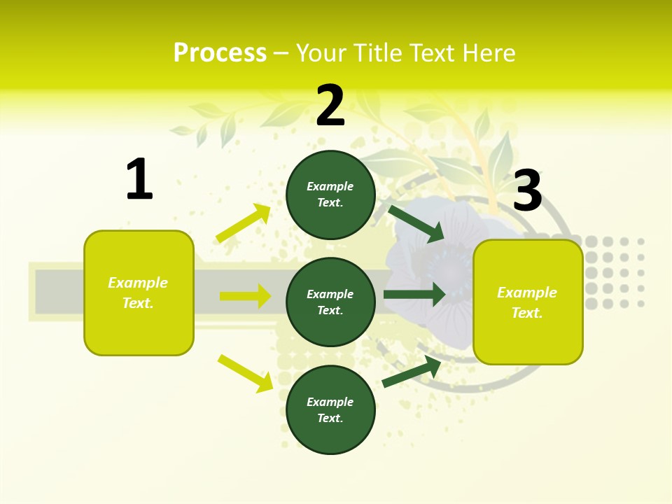A Blue Flower On A Green And White Background PowerPoint Template