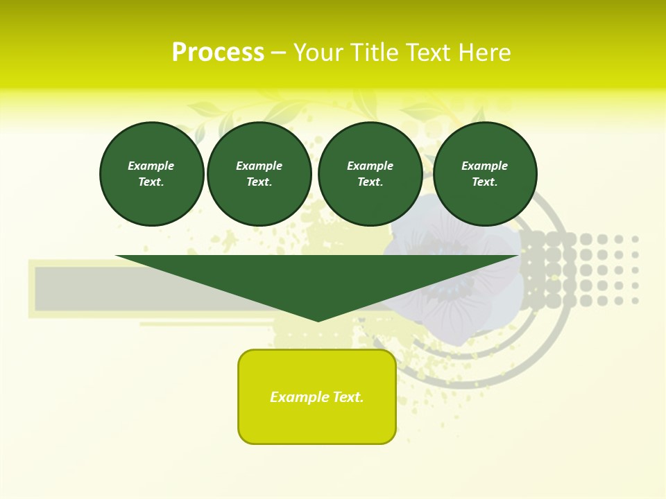 A Blue Flower On A Green And White Background PowerPoint Template