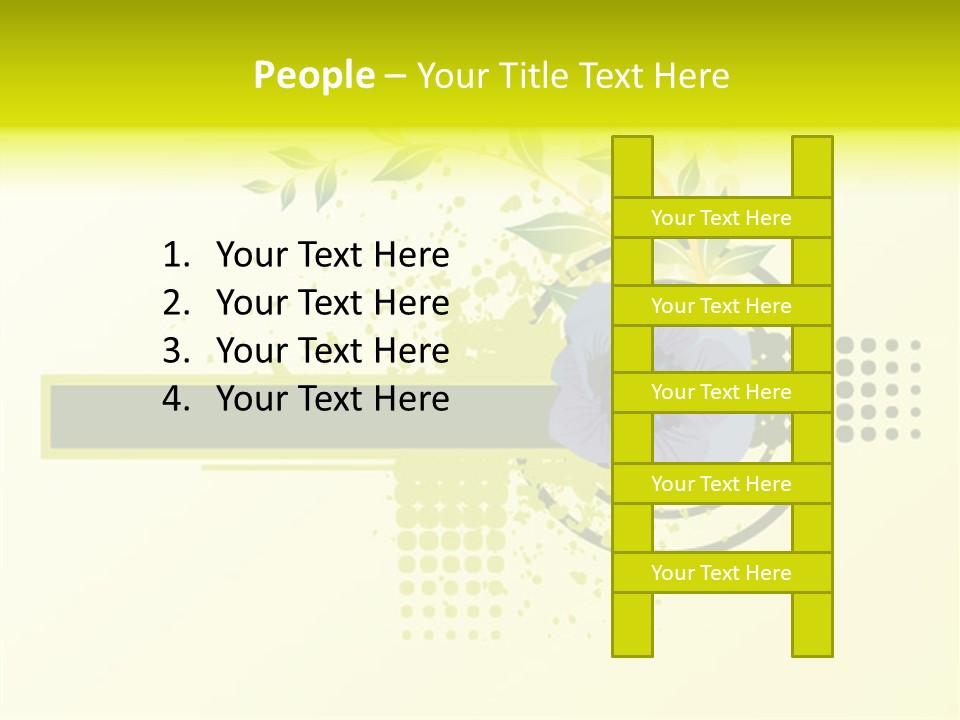 A Blue Flower On A Green And White Background PowerPoint Template