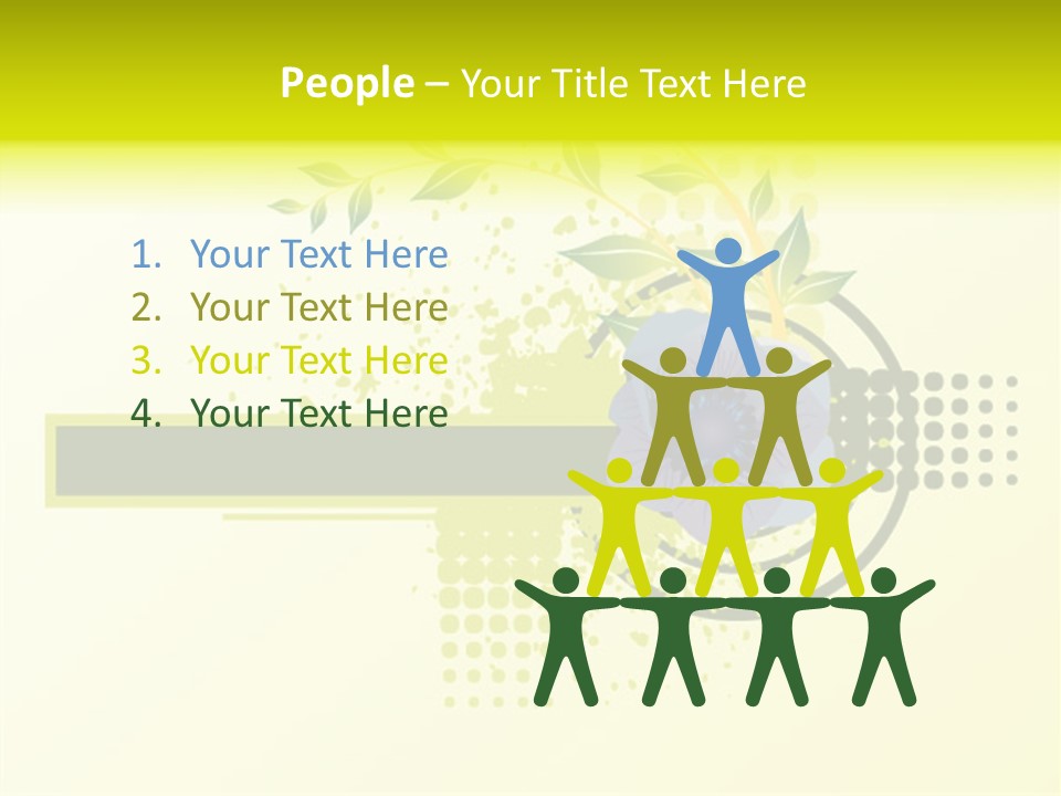 A Blue Flower On A Green And White Background PowerPoint Template