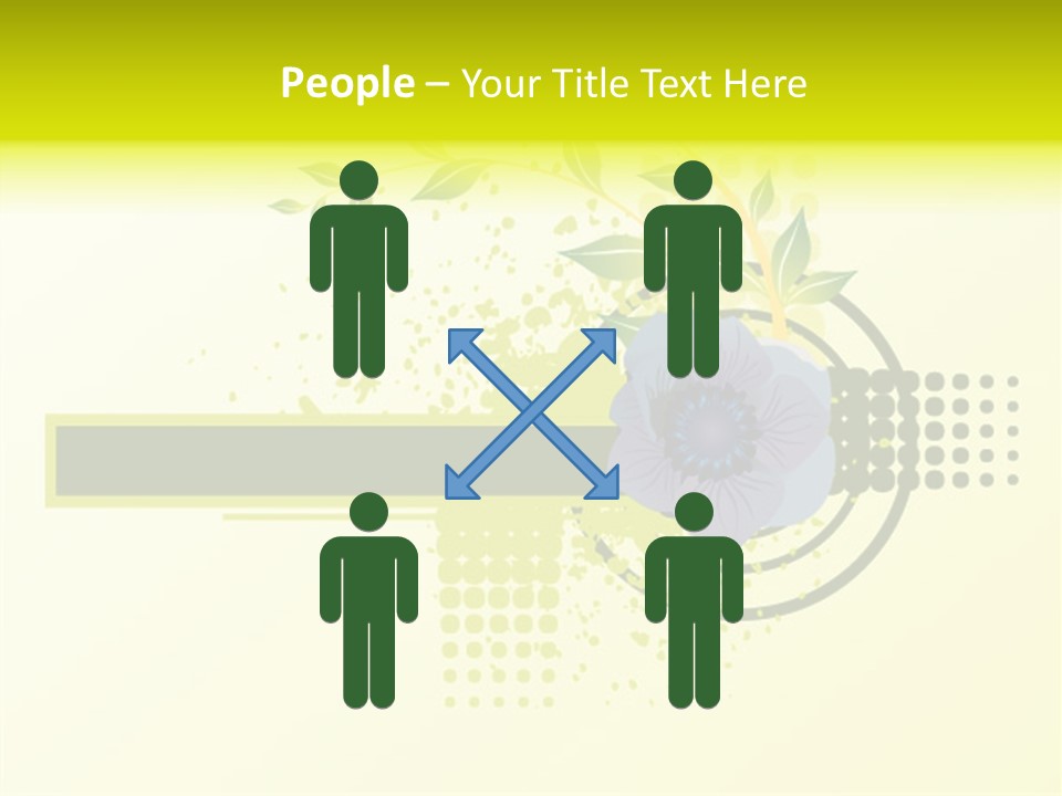 A Blue Flower On A Green And White Background PowerPoint Template